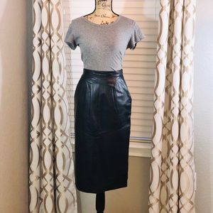 Evan Davies Petites Black Leather skirt size 6